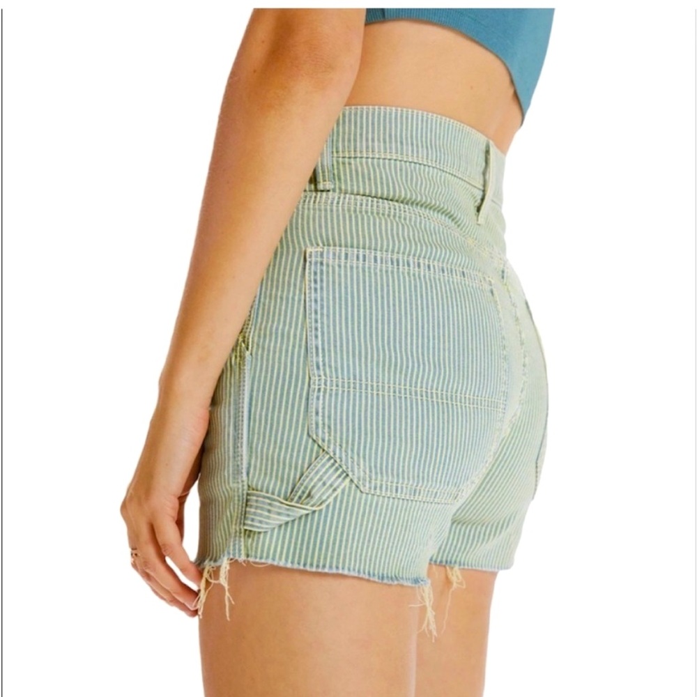 NWT 🦋 MOTHER denim High Waisted Utility Short • Rainbow Choo Choo • Lemon drop